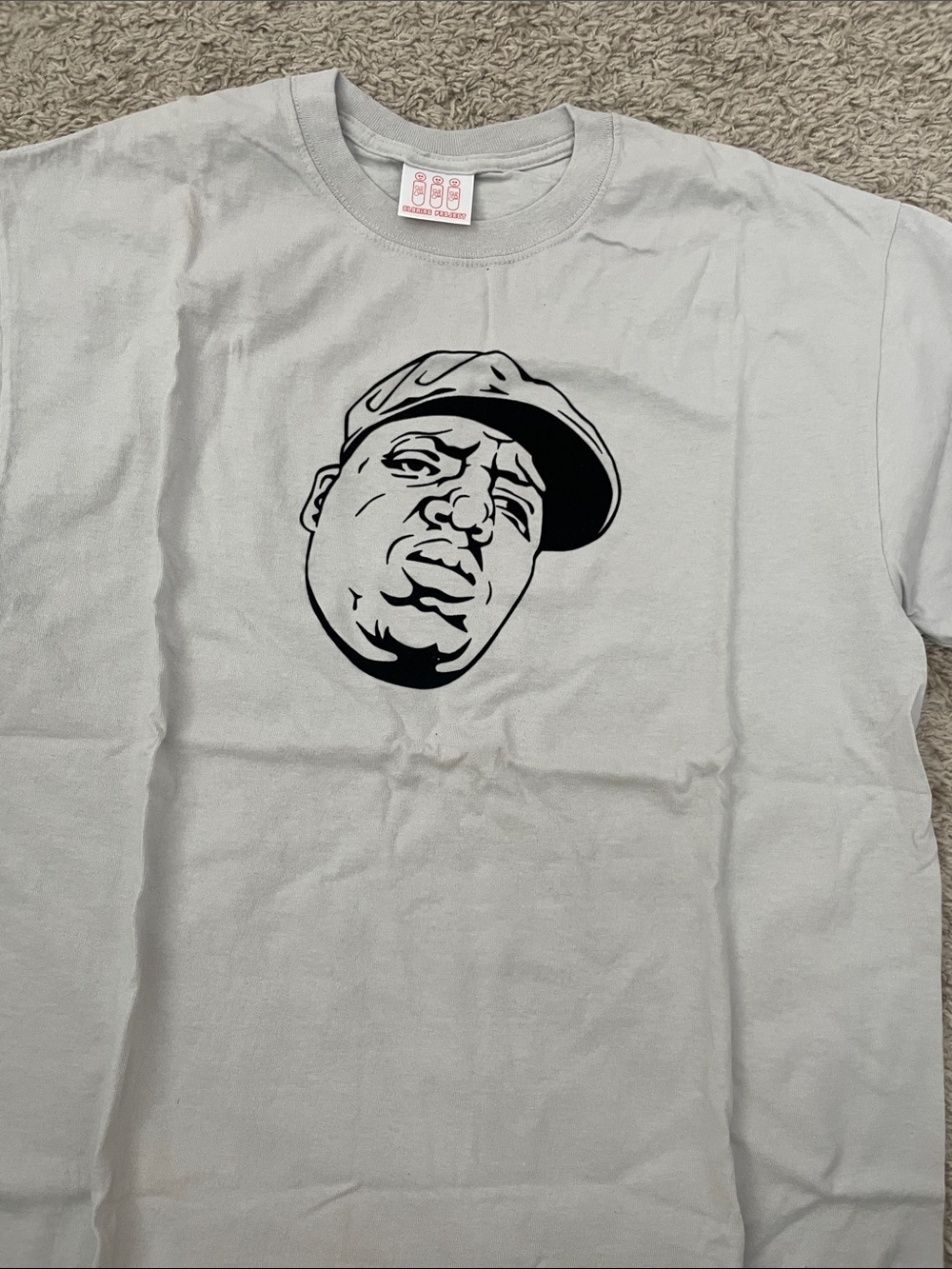 Men's Graphic Crewneck T‑Shirt - Light Gray with Black Print